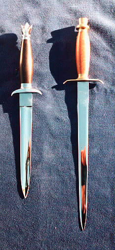 Two Daggers with exotic wood handles